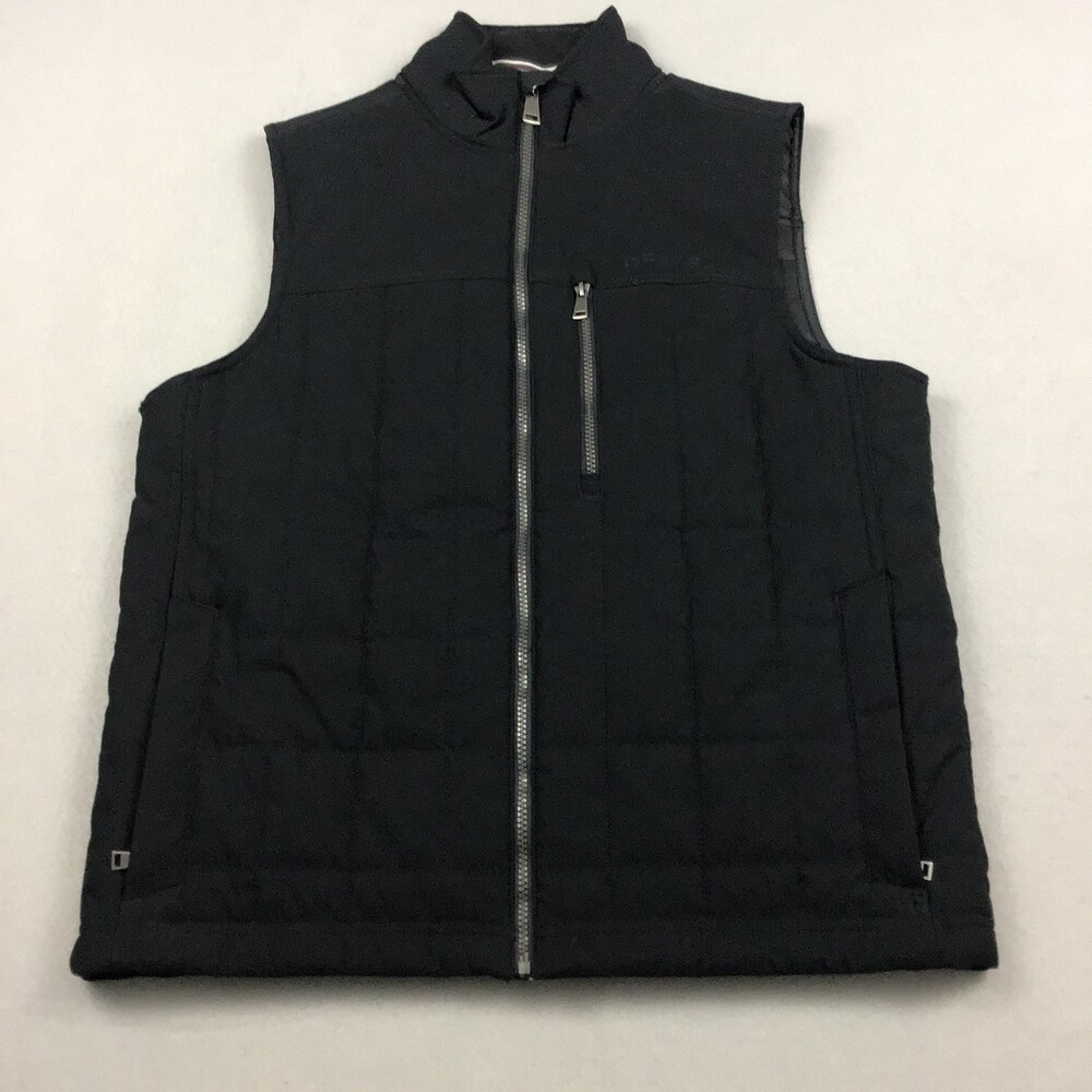 Orvis Vest Men Medium Black Quilted Classic Collection Zip Sleeveless Nylon M